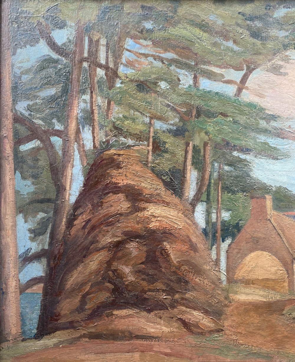 Masterpiece: the house by the sea, ca 1920, avant garde Bloomsbury group artist cubist Jean Hippolyte Marchand oil on canvas View V