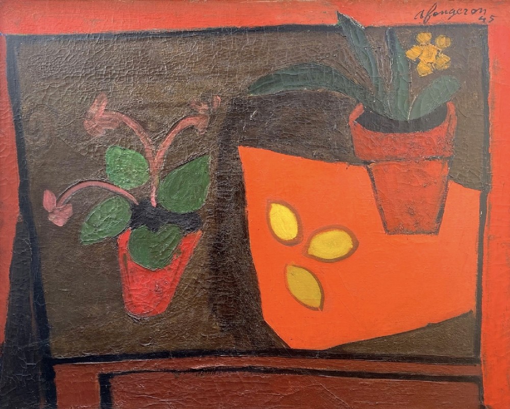 Masterpiece: cubist pop art precursor Tate Gallery artist Fougeron museum exhibited ,  wartime 1943 lemons on a table oil on canvas