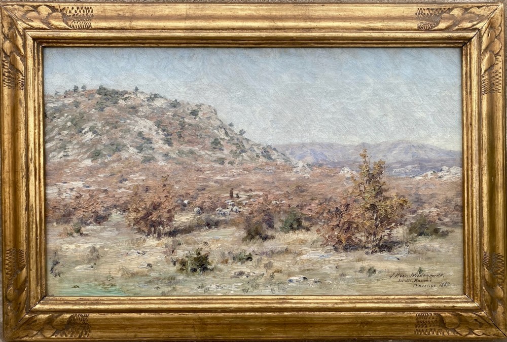 The Hills of Provence: shepherd in the heather landscape near Ste Baume, late 19th Century oil on canvas