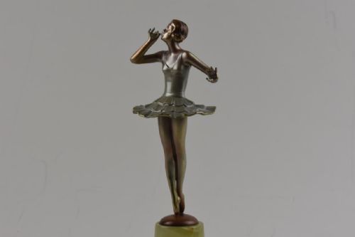 ART DECO BRONZE FIGURE BY JOSEF LORENZL LE BAISER - ADDITIONAL PHOTO 3