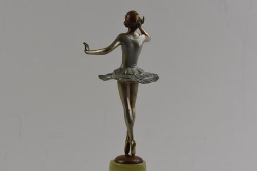 ART DECO BRONZE FIGURE BY JOSEF LORENZL LE BAISER - ADDITIONAL PHOTO 4