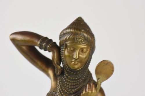 DEMETRE CHIPARUS ART DECO BRONZE WOMAN WITH MIRROR - ADDITIONAL PHOTO 8
