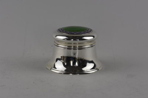 arts and crafts enamelled silver lidded box by martin hall and co - CATEGORY: ANTIQUE SILVER - DATED 1910