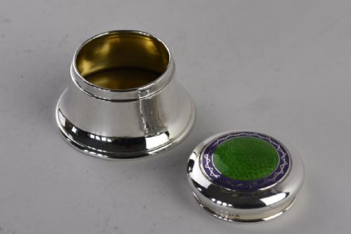 ARTS AND CRAFTS ENAMELLED SILVER LIDDED BOX BY MARTIN HALL AND CO - ADDITIONAL PHOTO 3