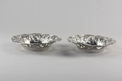 an unusual teardrop shaped pair of art nouveau silver dishes - CATEGORY: ANTIQUE SILVER - DATED 1900