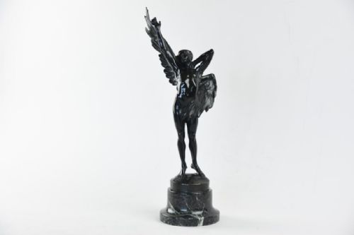 art nouveau bronze figure of icarus - CATEGORY: ANTIQUE SCULPTURES - DATED 1910