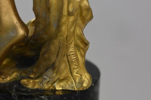 ART NOUVEAU GILT BRONZE FIGURE OF A DANCING MAIDEN BY CHARLOTTE MONGINOT - ADDITIONAL PHOTO 6