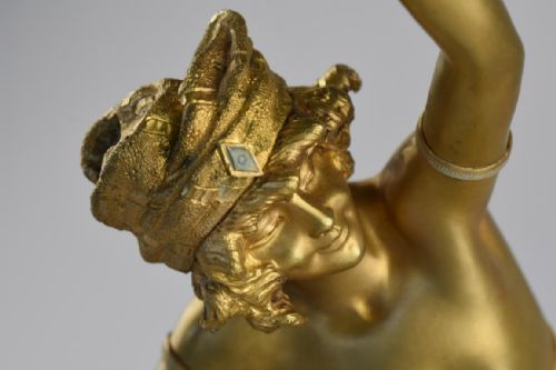 ART NOUVEAU GILT BRONZE FIGURE OF A DANCING MAIDEN BY CHARLOTTE MONGINOT - ADDITIONAL PHOTO 8