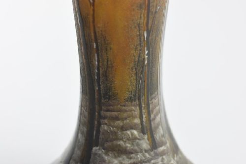 DAUM A BEAUTIFUL WINTER LANDSCAPE VASE ARBRES EN PAYSAGE ENNEIG - ADDITIONAL PHOTO 5