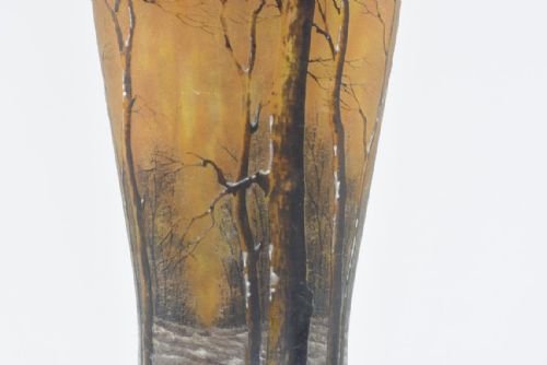 DAUM A BEAUTIFUL WINTER LANDSCAPE VASE ARBRES EN PAYSAGE ENNEIG - ADDITIONAL PHOTO 6