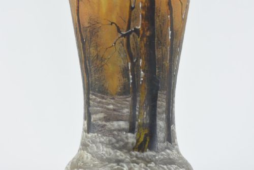 DAUM A BEAUTIFUL WINTER LANDSCAPE VASE ARBRES EN PAYSAGE ENNEIG - ADDITIONAL PHOTO 7
