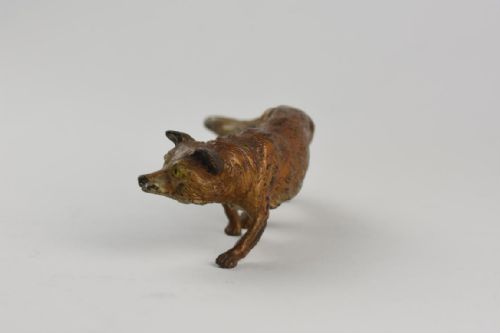 A COLD PAINTED VIENNA BRONZE FIGURE OF A STALKING FOX - ADDITIONAL PHOTO 1