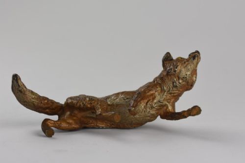 A COLD PAINTED VIENNA BRONZE FIGURE OF A STALKING FOX - ADDITIONAL PHOTO 3