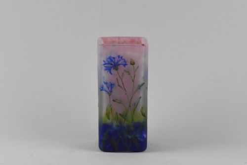 a daum cornflowers or bleuets vase - CATEGORY: ANTIQUE GLASS - DATED 1900