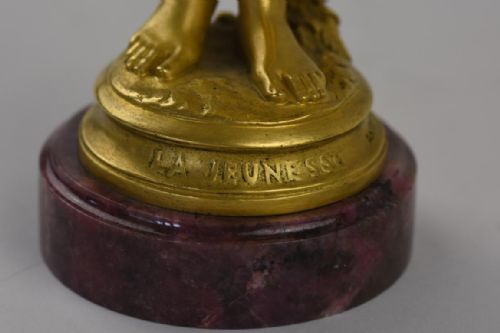 ART NOUVEAU GILT BRONZE FIGURE LA JEUNESSE AN ALLEGORY OF YOUTH ANTONIN CARLES - ADDITIONAL PHOTO 6