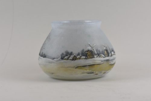 DAUM DUTCH WINTER LANDSCAPE VASE - ADDITIONAL PHOTO 1