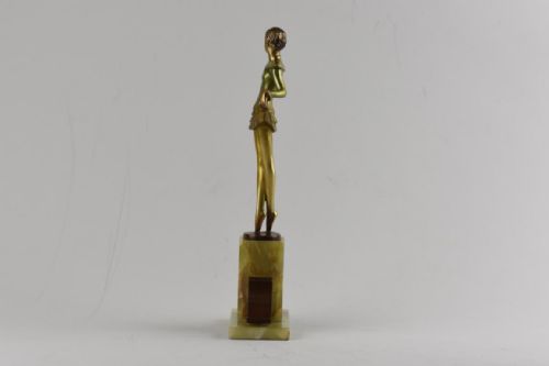 JOSEF LORENZL ART DECO COLD PAINTED BRONZE DANCER EN POINTE - ADDITIONAL PHOTO 2