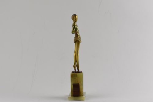 JOSEF LORENZL ART DECO COLD PAINTED BRONZE DANCER EN POINTE - ADDITIONAL PHOTO 3