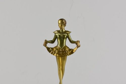 JOSEF LORENZL ART DECO COLD PAINTED BRONZE DANCER EN POINTE - ADDITIONAL PHOTO 4