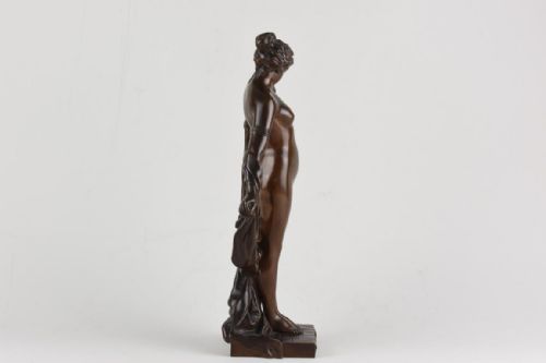 ART NOUVEAU PATINATED BRONZE FIGURE PHRYNE PIERRE ETIENNE DANIEL CAMPAGNE - ADDITIONAL PHOTO 2