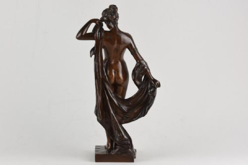 ART NOUVEAU PATINATED BRONZE FIGURE PHRYNE PIERRE ETIENNE DANIEL CAMPAGNE - ADDITIONAL PHOTO 3