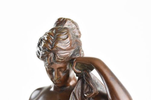 ART NOUVEAU PATINATED BRONZE FIGURE PHRYNE PIERRE ETIENNE DANIEL CAMPAGNE - ADDITIONAL PHOTO 8