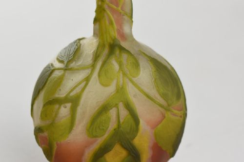 ART NOUVEAU EMILE GALLE VASE DECORATED WITH SYCAMORE LEAVES AND SEEDS - ADDITIONAL PHOTO 7