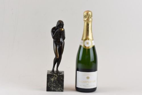 ART NOUVEAU PATINATED BRONZE FIGURE THIRSTY VIKTOR HEINRICH SEIFERT - ADDITIONAL PHOTO 1