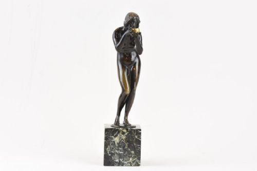ART NOUVEAU PATINATED BRONZE FIGURE THIRSTY VIKTOR HEINRICH SEIFERT - ADDITIONAL PHOTO 2