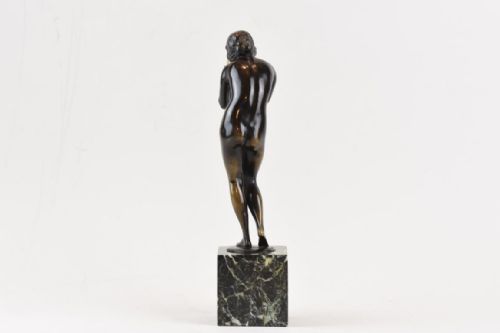 ART NOUVEAU PATINATED BRONZE FIGURE THIRSTY VIKTOR HEINRICH SEIFERT - ADDITIONAL PHOTO 4