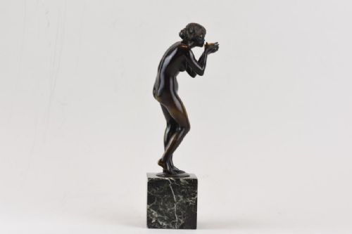 ART NOUVEAU PATINATED BRONZE FIGURE THIRSTY VIKTOR HEINRICH SEIFERT - ADDITIONAL PHOTO 5