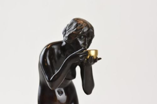 ART NOUVEAU PATINATED BRONZE FIGURE THIRSTY VIKTOR HEINRICH SEIFERT - ADDITIONAL PHOTO 6