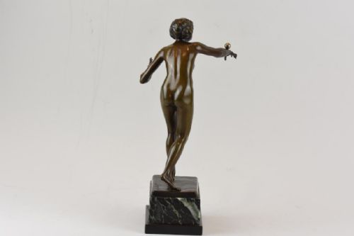 BALANCING GOTTHILF JAEGER AN ART NOUVEAU PATINATED BRONZE FIGURE - ADDITIONAL PHOTO 2