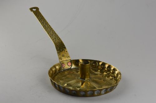 arts and crafts brass chamberstick - CATEGORY: ANTIQUE LIGHTING - DATED 1870