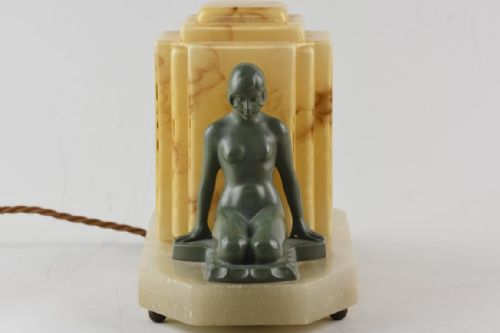 ART DECO LAMP WITH 2 FEMALE FIGURES - ADDITIONAL PHOTO 1