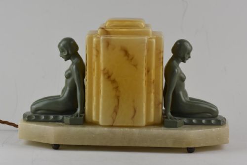 ART DECO LAMP WITH 2 FEMALE FIGURES - ADDITIONAL PHOTO 2