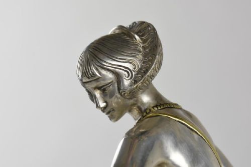 ART DECO BRONZE FIGURE DANSEUSE A L'ECHARPE BY RAYMONDE GUERBE - ADDITIONAL PHOTO 7