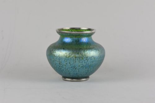 ART NOUVEAU LOETZ PAPILLON VASE WITH SILVER OVERLAY - ADDITIONAL PHOTO 3