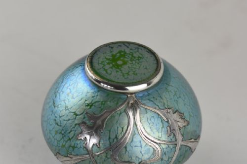 ART NOUVEAU LOETZ PAPILLON VASE WITH SILVER OVERLAY - ADDITIONAL PHOTO 5