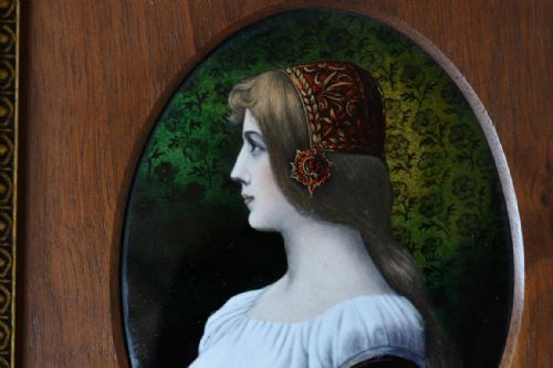 LIMOGES ENAMEL PLAQUE DAPHNE BY JULES SARLANDIE - ADDITIONAL PHOTO 2