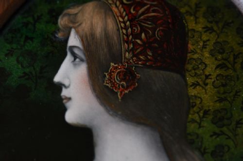 LIMOGES ENAMEL PLAQUE DAPHNE BY JULES SARLANDIE - ADDITIONAL PHOTO 5