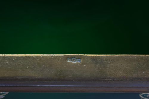 VICTOR SAGLIER ENAMELLED GREEN GLASS BOX WITH LID - ADDITIONAL PHOTO 6