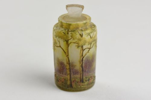 daum paysage dautomne autumn landscape flacon or perfume bottle - CATEGORY: ANTIQUE GLASS - DATED 1900