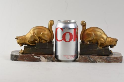 ART DECO CAT AND MOUSE BOOKENDS - ADDITIONAL PHOTO 1