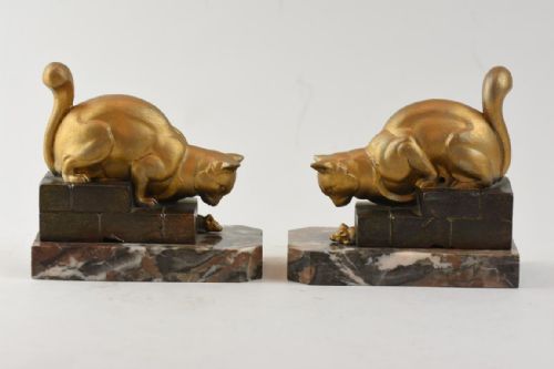 ART DECO CAT AND MOUSE BOOKENDS - ADDITIONAL PHOTO 2