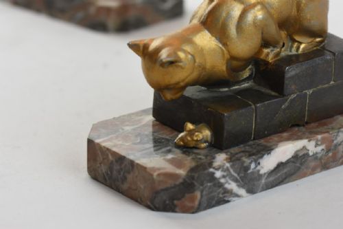 ART DECO CAT AND MOUSE BOOKENDS - ADDITIONAL PHOTO 5