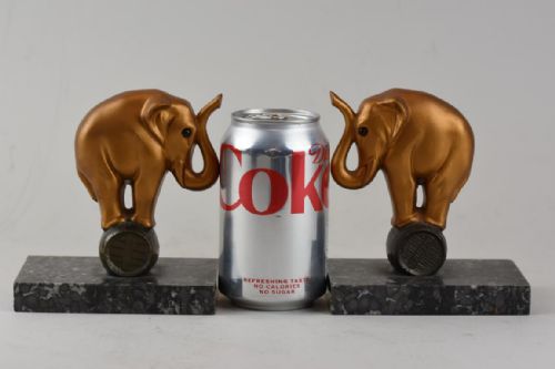 A RARE PAIR OF ART DECO ELEPHANT BOOKENDS - ADDITIONAL PHOTO 1