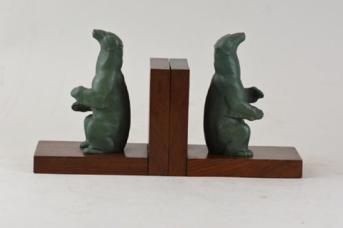 art deco bookends with bears - CATEGORY: ANTIQUE MISCELLANEOUS - DATED 1930