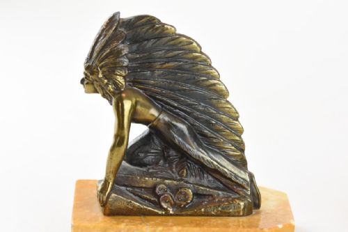 ART DECO BOOKENDS WITH FIGURES OF NATIVE AMERICANS - ADDITIONAL PHOTO 4