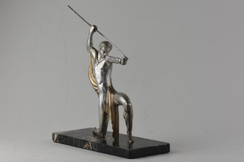 ART DECO BRONZE JAVELIN THROWER MICHEL DECOUX - ADDITIONAL PHOTO 2